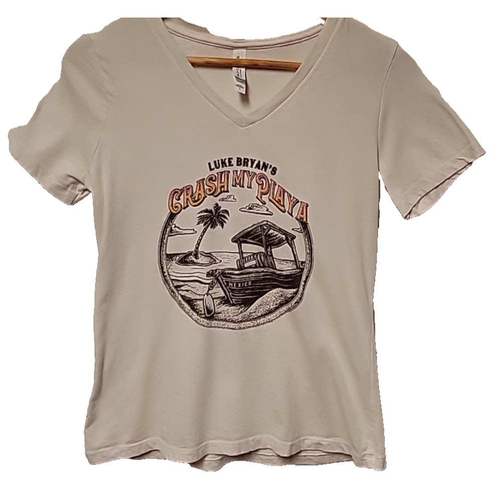Luke Bryan's Crash My Playa T-shirt Country Western Beachy Womens Cut Size‎ S